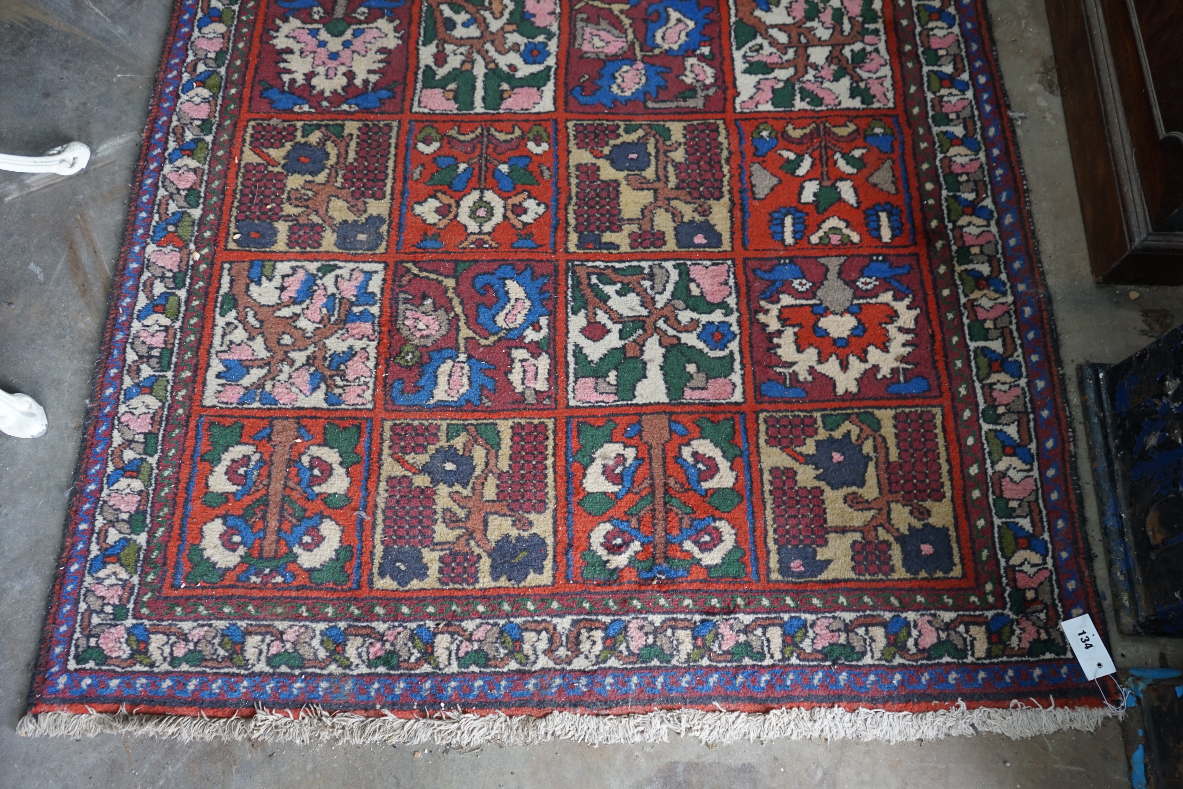 A Bakhtiari style garden design rug, 270 x 128cm